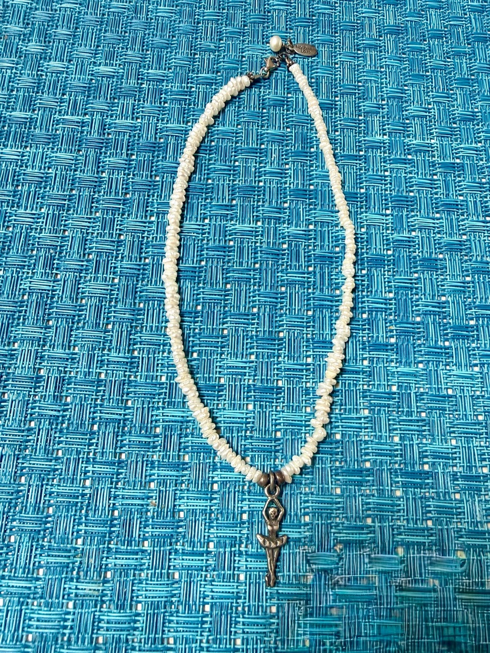 Vintage Little Girl's Dainty Ballerina Water Pearl Necklace